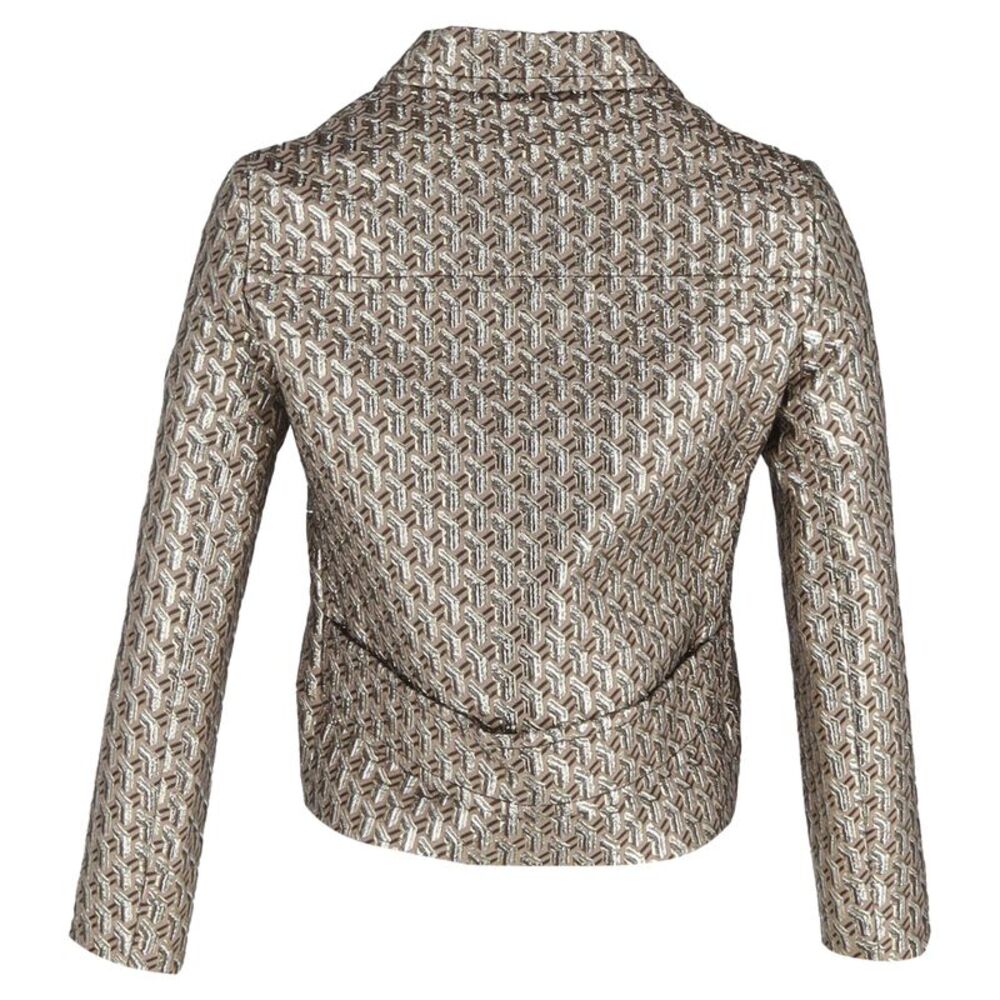 Prada Single-Breasted Patterned Blazer In Metalli… - image 3